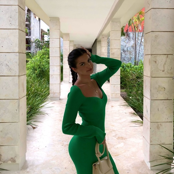 H&M green long dress - Picture 1 of 4